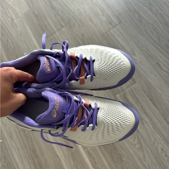 ASICS gel-resolution 9, White/Amethyst 10.5 B Medium tennis shoe - Picture 6 of 9